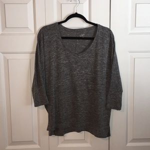 LOFT Soft Gray Hi Lo Top